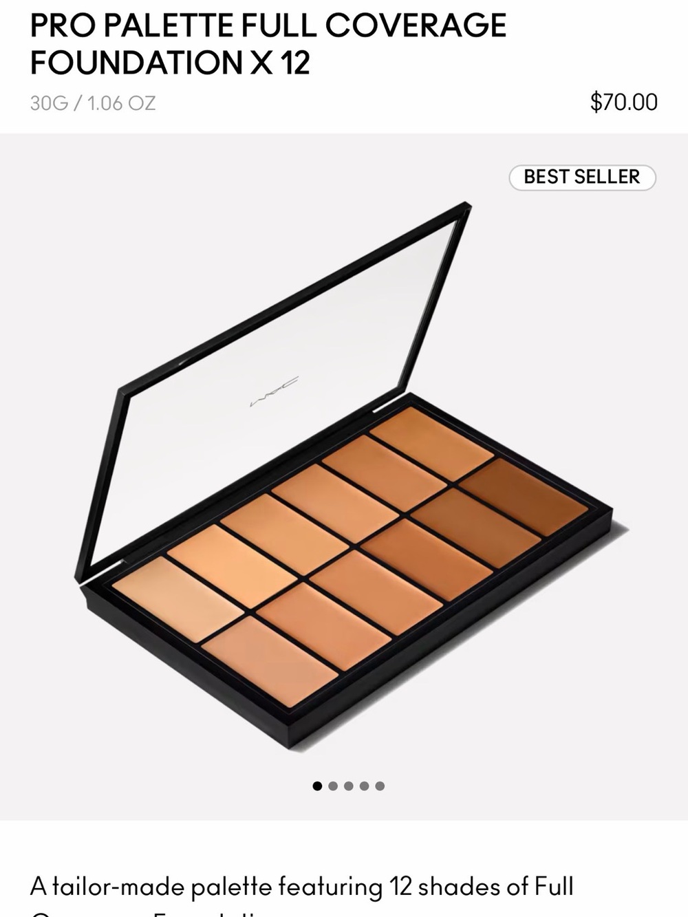 MAC Cosmetics Pro Palette Cream Foundation — Warm Beige to Deep Tan Set